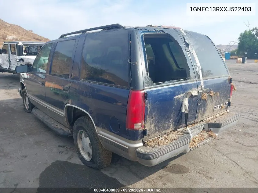 1999 Chevrolet Tahoe Ls VIN: 1GNEC13RXXJ522403 Lot: 40408039