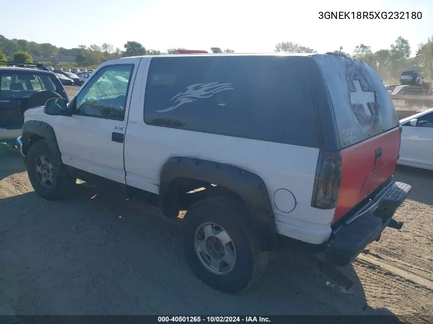 1999 Chevrolet Tahoe VIN: 3GNEK18R5XG232180 Lot: 40501265