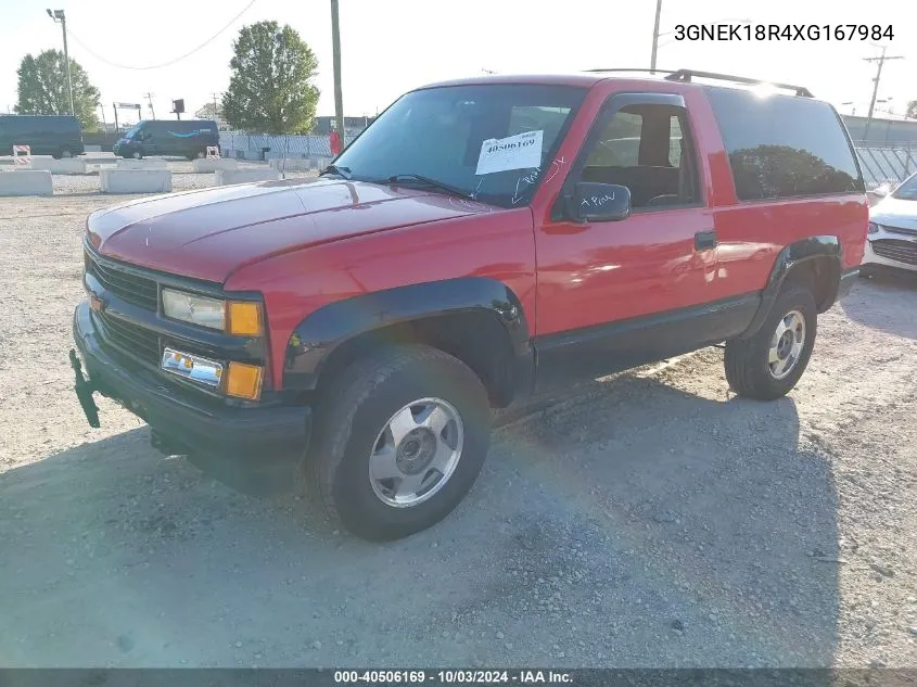 1999 Chevrolet Tahoe VIN: 3GNEK18R4XG167984 Lot: 40506169