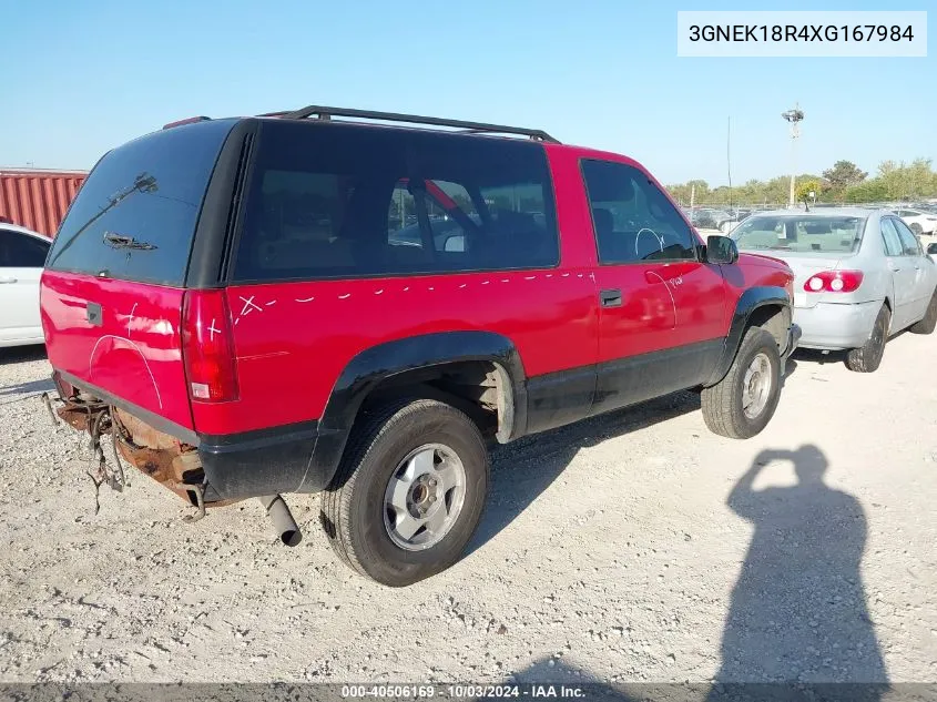 1999 Chevrolet Tahoe VIN: 3GNEK18R4XG167984 Lot: 40506169