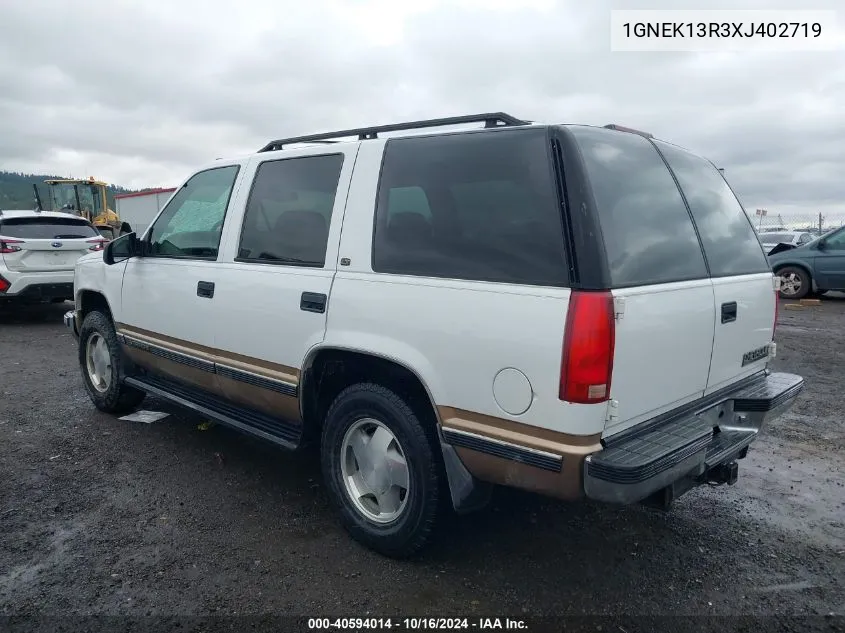 1999 Chevrolet Tahoe Ls VIN: 1GNEK13R3XJ402719 Lot: 40594014