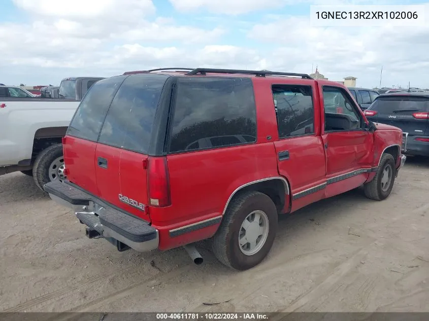 1999 Chevrolet Tahoe Ls VIN: 1GNEC13R2XR102006 Lot: 40611781