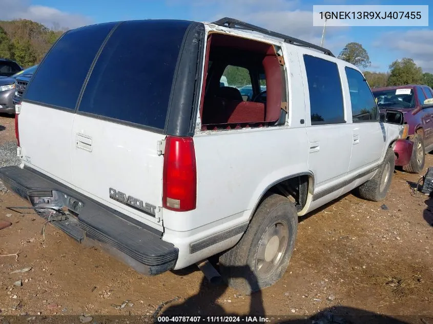 1999 Chevrolet Tahoe Ls VIN: 1GNEK13R9XJ407455 Lot: 40787407