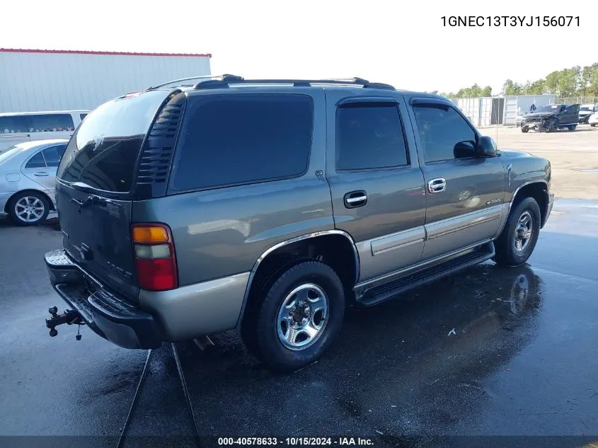 2000 Chevrolet Tahoe All New Ls VIN: 1GNEC13T3YJ156071 Lot: 40578633