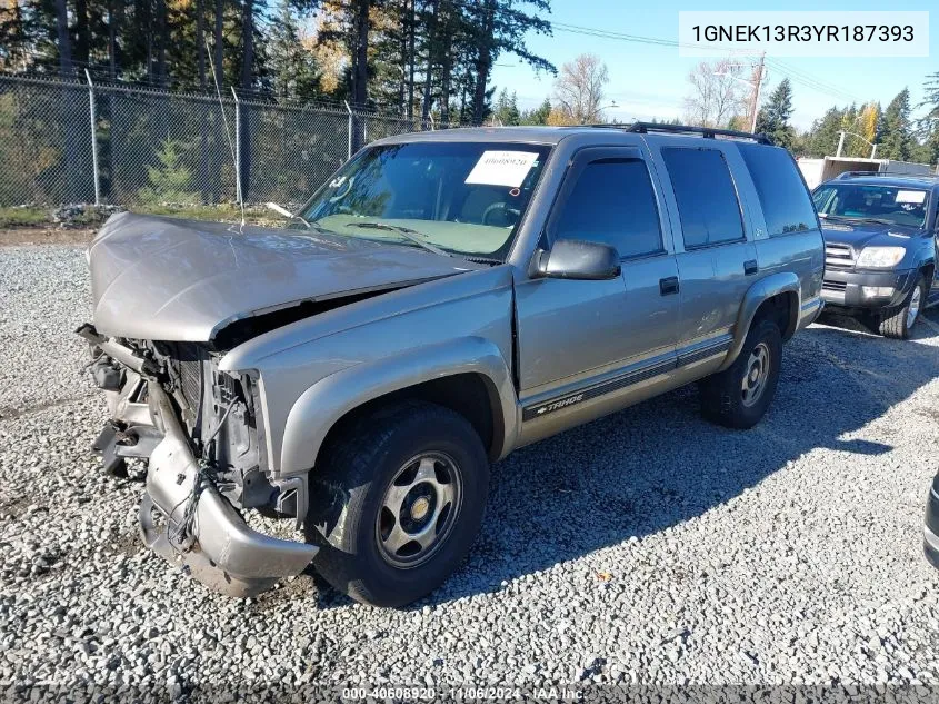 2000 Chevrolet Tahoe Z71 VIN: 1GNEK13R3YR187393 Lot: 40608920