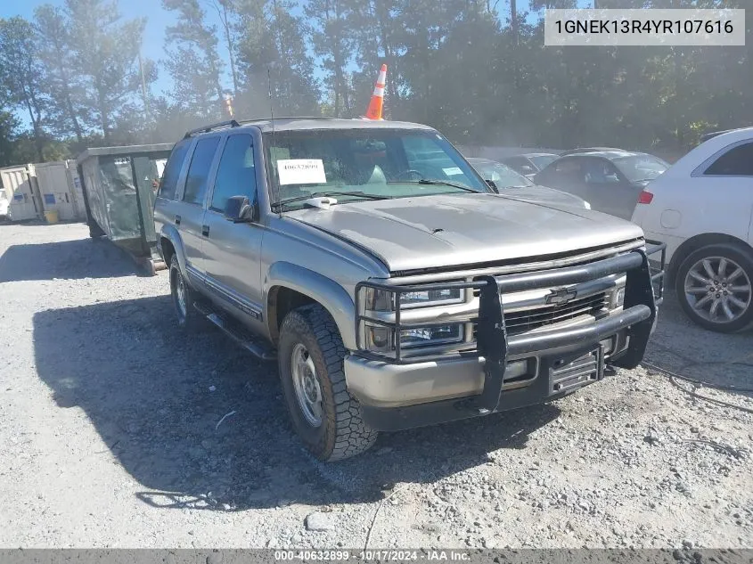 2000 Chevrolet Tahoe Z71 VIN: 1GNEK13R4YR107616 Lot: 40632899