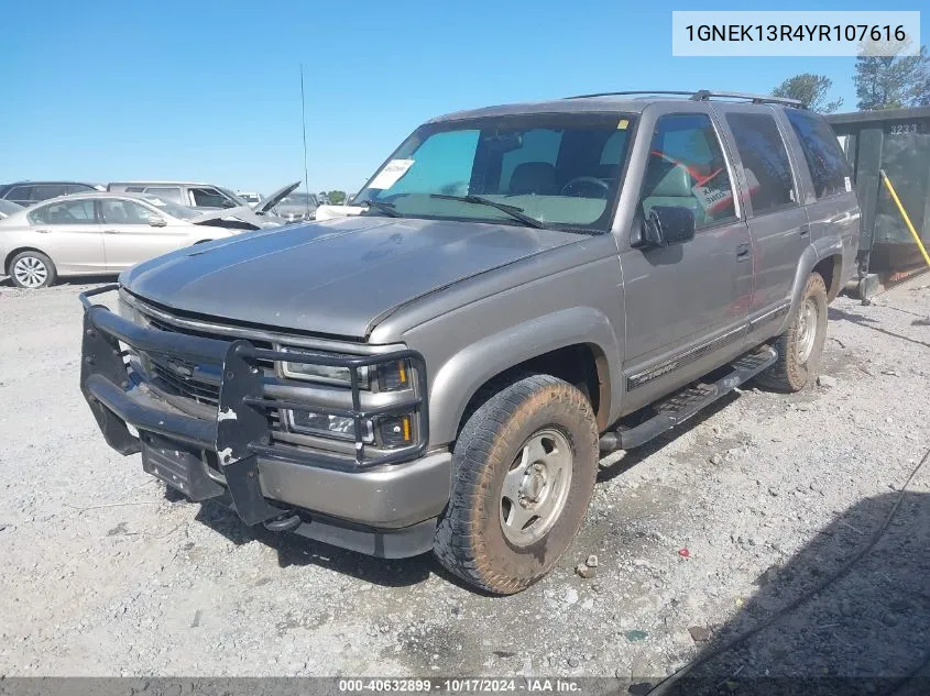 2000 Chevrolet Tahoe Z71 VIN: 1GNEK13R4YR107616 Lot: 40632899