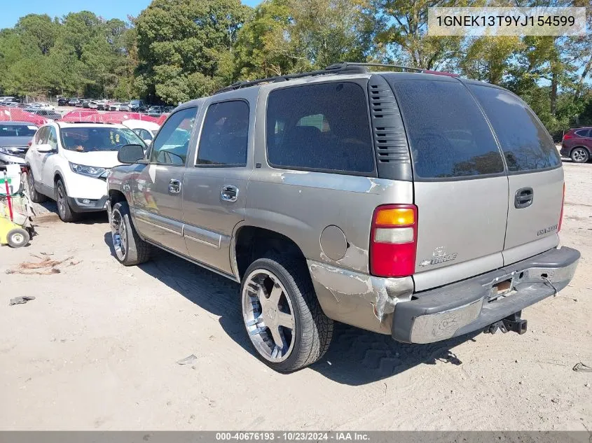 2000 Chevrolet Tahoe All New Ls VIN: 1GNEK13T9YJ154599 Lot: 40676193