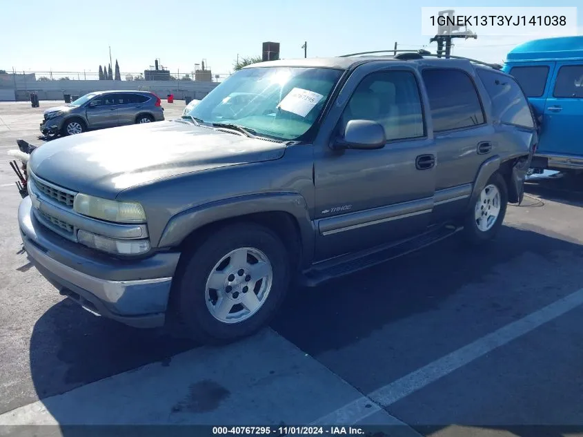 2000 Chevrolet Tahoe All New Lt VIN: 1GNEK13T3YJ141038 Lot: 40767295