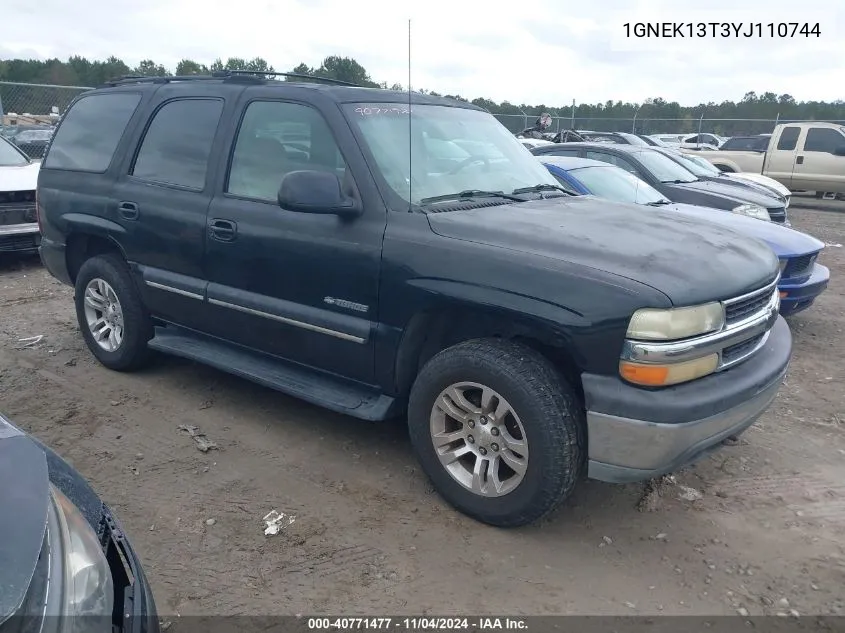 1GNEK13T3YJ110744 2000 Chevrolet Tahoe All New Lt