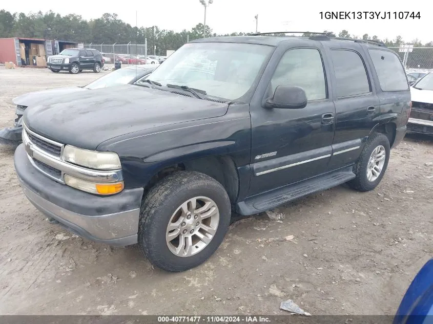 1GNEK13T3YJ110744 2000 Chevrolet Tahoe All New Lt