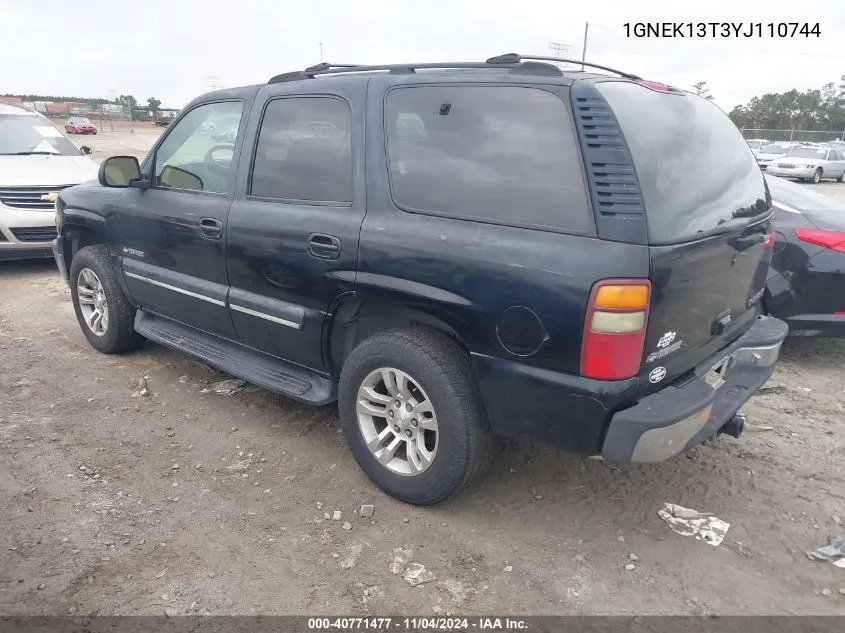 1GNEK13T3YJ110744 2000 Chevrolet Tahoe All New Lt