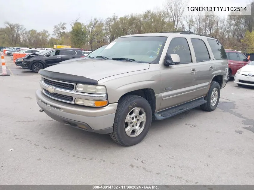 2000 Chevrolet Tahoe All New Lt VIN: 1GNEK13T1YJ102514 Lot: 40814732