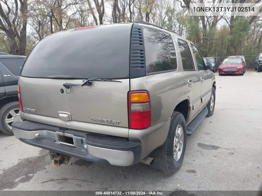 2000 Chevrolet Tahoe All New Lt VIN: 1GNEK13T1YJ102514 Lot: 40814732