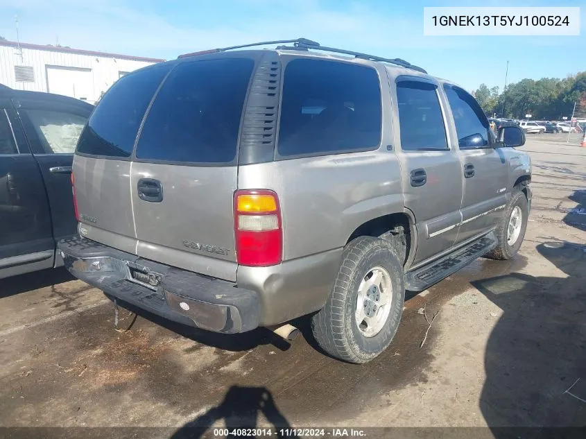 2000 Chevrolet Tahoe All New Ls VIN: 1GNEK13T5YJ100524 Lot: 40823014