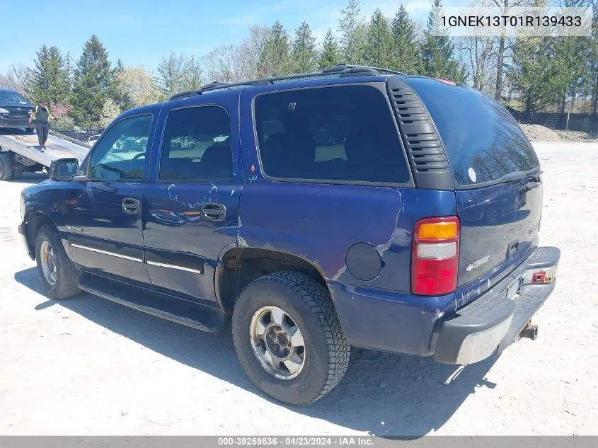 2001 Chevrolet Tahoe Ls VIN: 1GNEK13T01R139433 Lot: 39259536