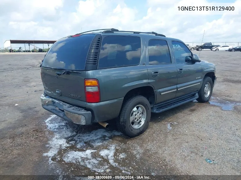 2001 Chevrolet Tahoe Lt VIN: 1GNEC13T51R129400 Lot: 39300689