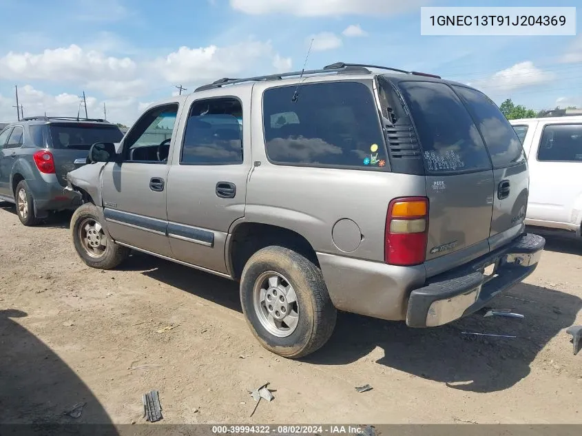 2001 Chevrolet Tahoe Ls VIN: 1GNEC13T91J204369 Lot: 39994322