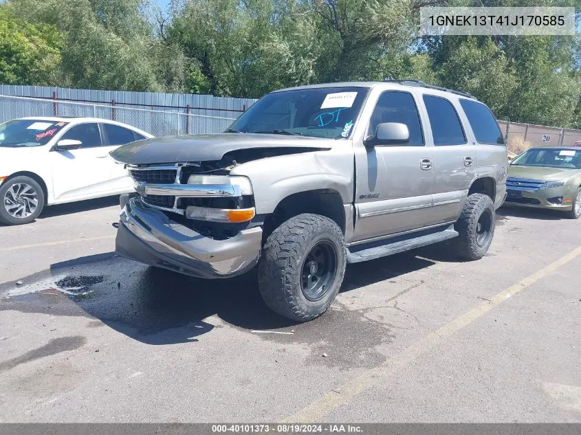 2001 Chevrolet Tahoe Lt VIN: 1GNEK13T41J170585 Lot: 40101373