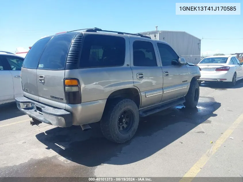 2001 Chevrolet Tahoe Lt VIN: 1GNEK13T41J170585 Lot: 40101373