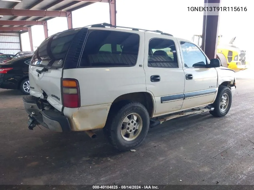 2001 Chevrolet Tahoe K1500 VIN: 1GNEK13T91R115616 Lot: 40104825