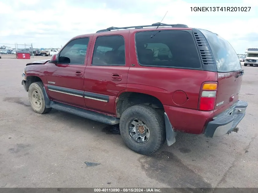 2001 Chevrolet Tahoe Lt VIN: 1GNEK13T41R201027 Lot: 40113890