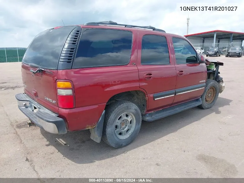 2001 Chevrolet Tahoe Lt VIN: 1GNEK13T41R201027 Lot: 40113890