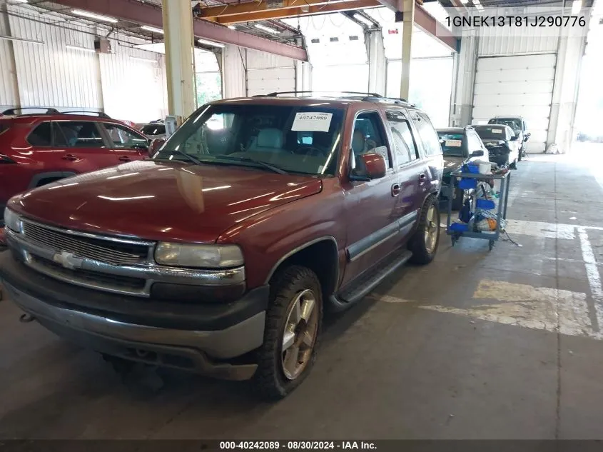 2001 Chevrolet Tahoe Lt VIN: 1GNEK13T81J290776 Lot: 40242089