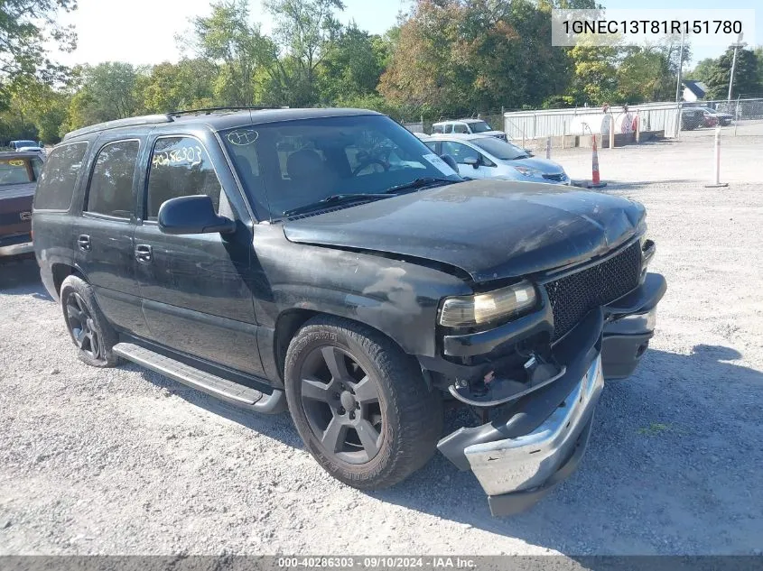 1GNEC13T81R151780 2001 Chevrolet Tahoe Lt