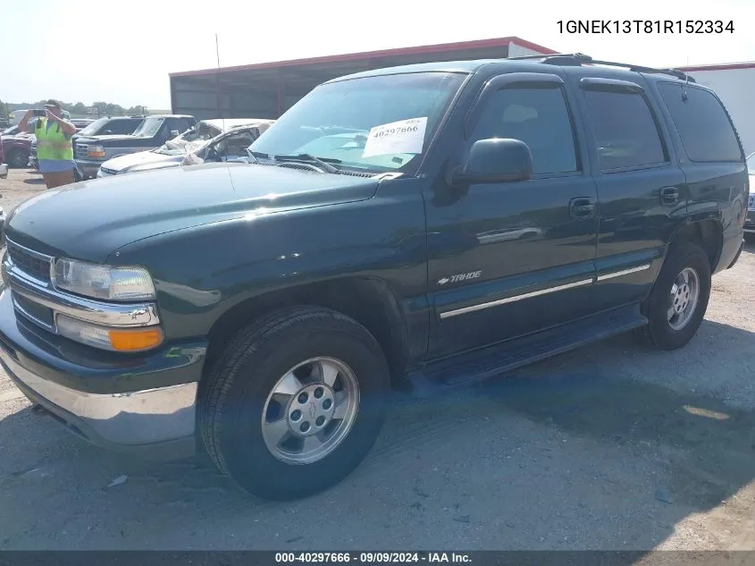 2001 Chevrolet Tahoe Lt VIN: 1GNEK13T81R152334 Lot: 40297666