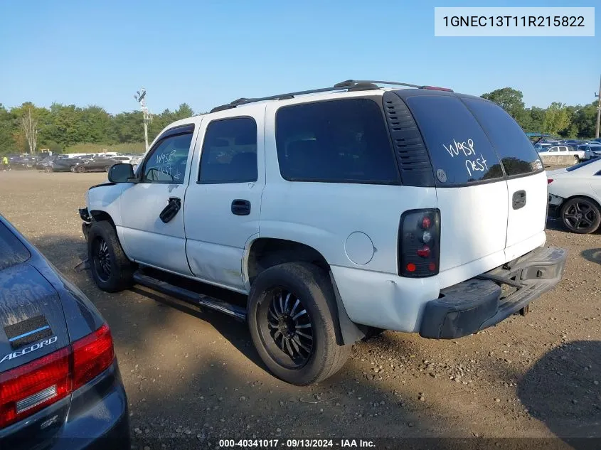 2001 Chevrolet Tahoe Ls VIN: 1GNEC13T11R215822 Lot: 40341017