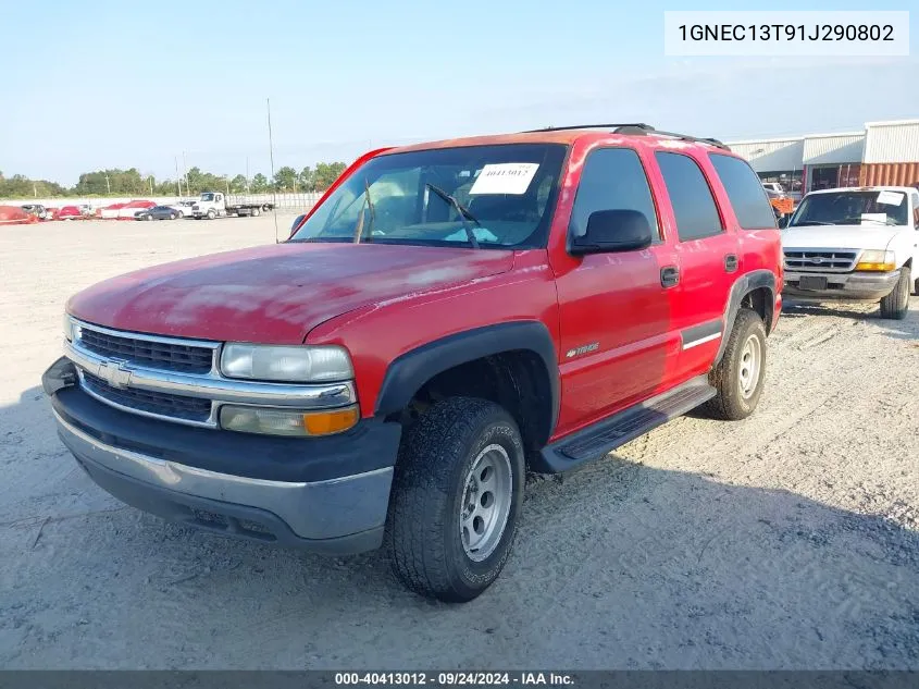 2001 Chevrolet Tahoe Ls VIN: 1GNEC13T91J290802 Lot: 40413012