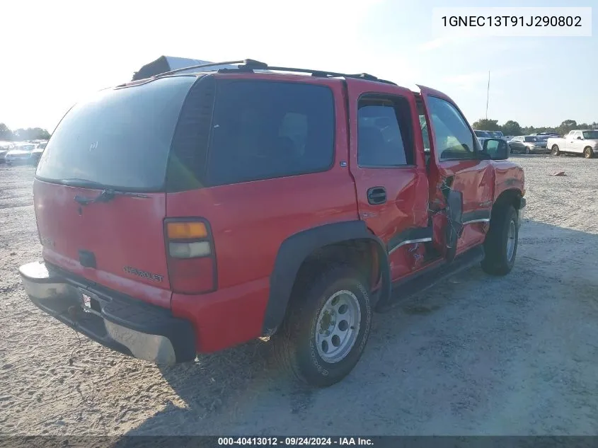 1GNEC13T91J290802 2001 Chevrolet Tahoe Ls