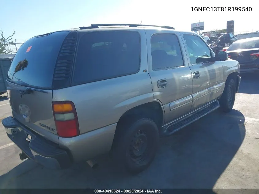 1GNEC13T81R199540 2001 Chevrolet Tahoe Lt