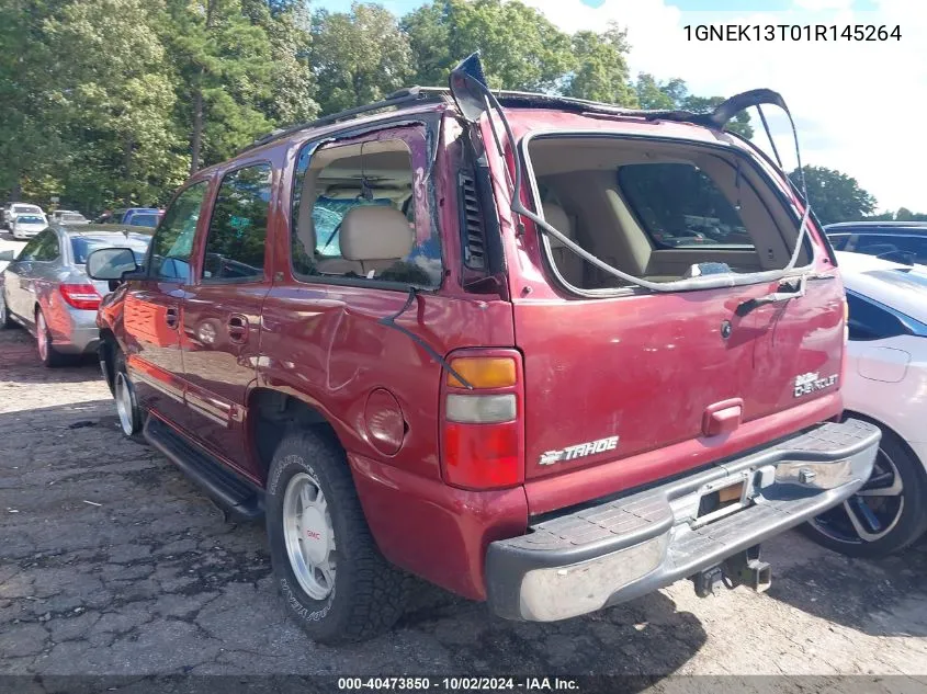 2001 Chevrolet Tahoe Lt VIN: 1GNEK13T01R145264 Lot: 40473850