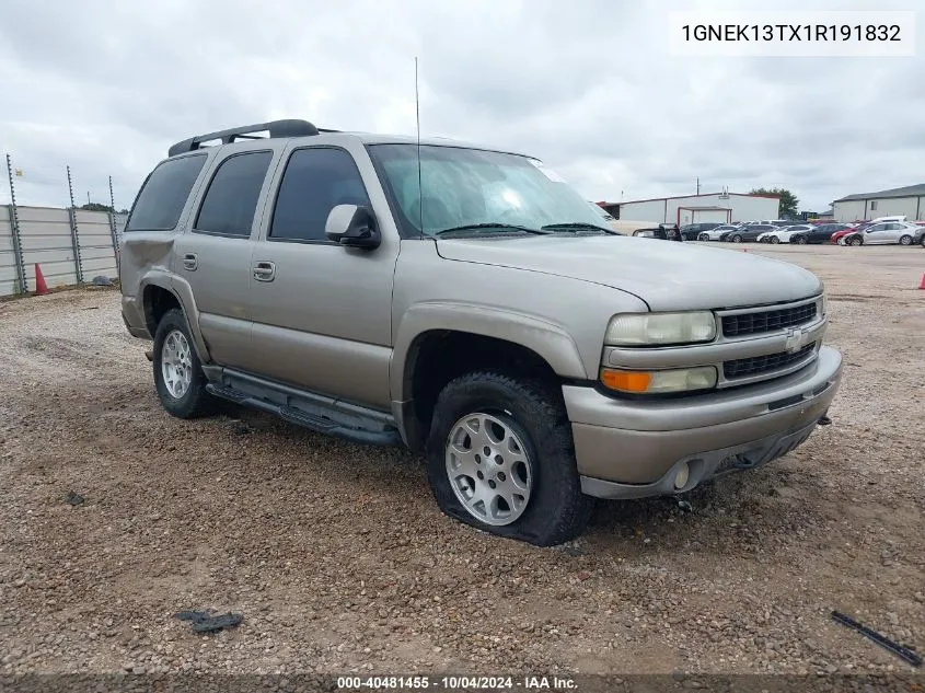 2001 Chevrolet Tahoe Ls VIN: 1GNEK13TX1R191832 Lot: 40481455