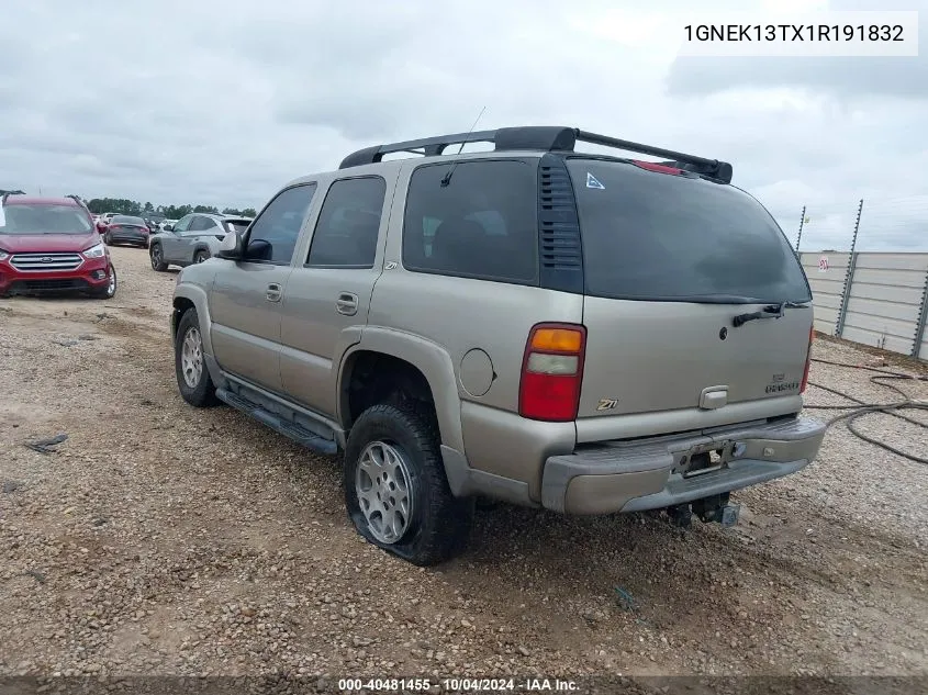 2001 Chevrolet Tahoe Ls VIN: 1GNEK13TX1R191832 Lot: 40481455