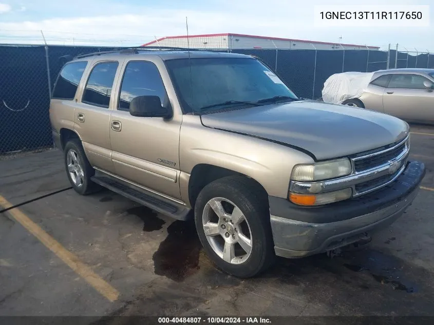 1GNEC13T11R117650 2001 Chevrolet Tahoe Lt