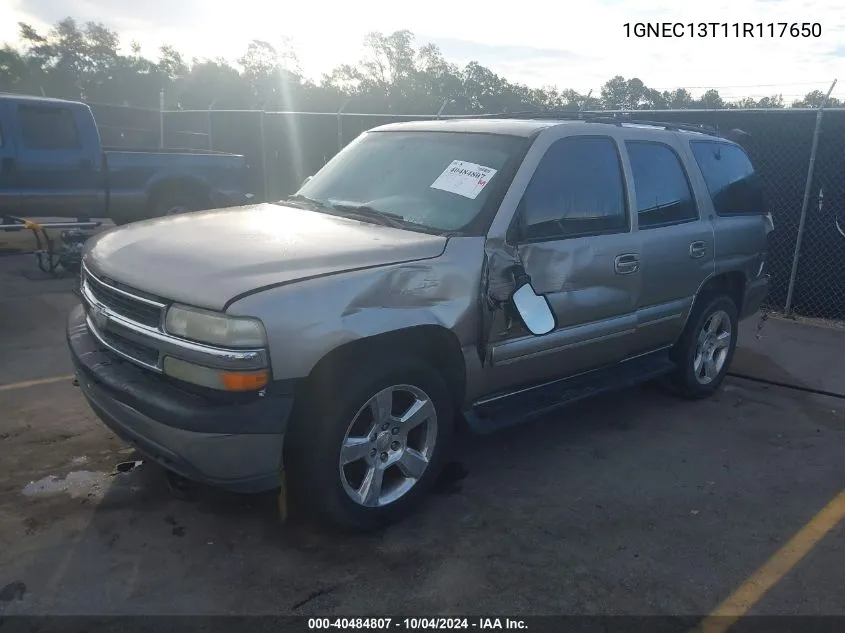 2001 Chevrolet Tahoe Lt VIN: 1GNEC13T11R117650 Lot: 40484807