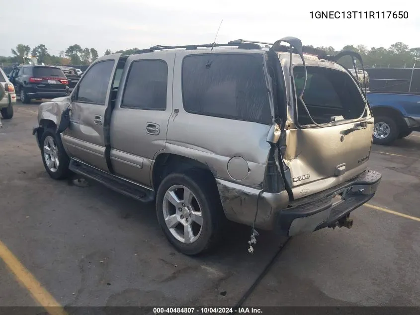 1GNEC13T11R117650 2001 Chevrolet Tahoe Lt