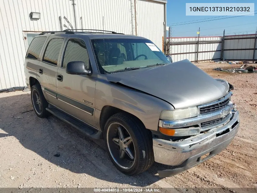 2001 Chevrolet Tahoe Ls VIN: 1GNEC13T31R210332 Lot: 40494018