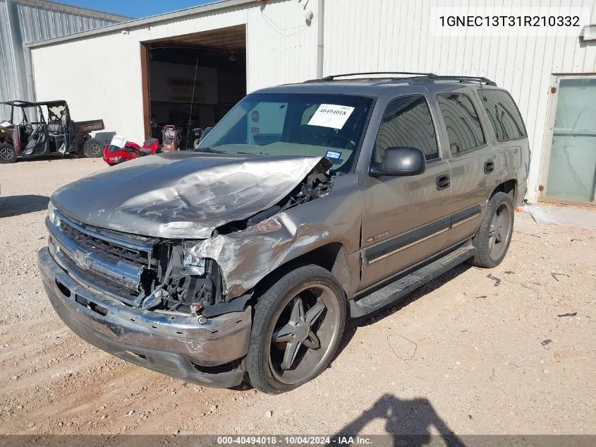 2001 Chevrolet Tahoe Ls VIN: 1GNEC13T31R210332 Lot: 40494018