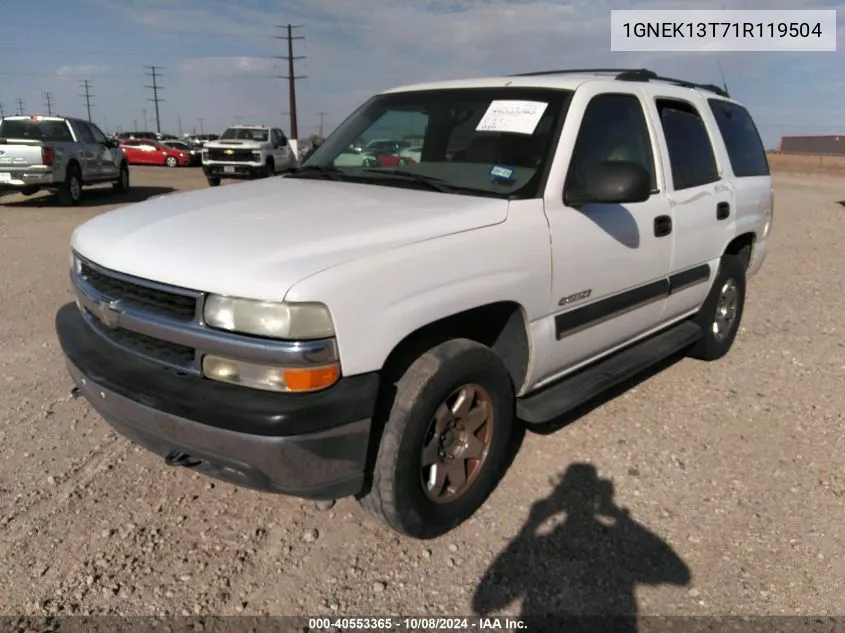 2001 Chevrolet Tahoe Ls VIN: 1GNEK13T71R119504 Lot: 40553365