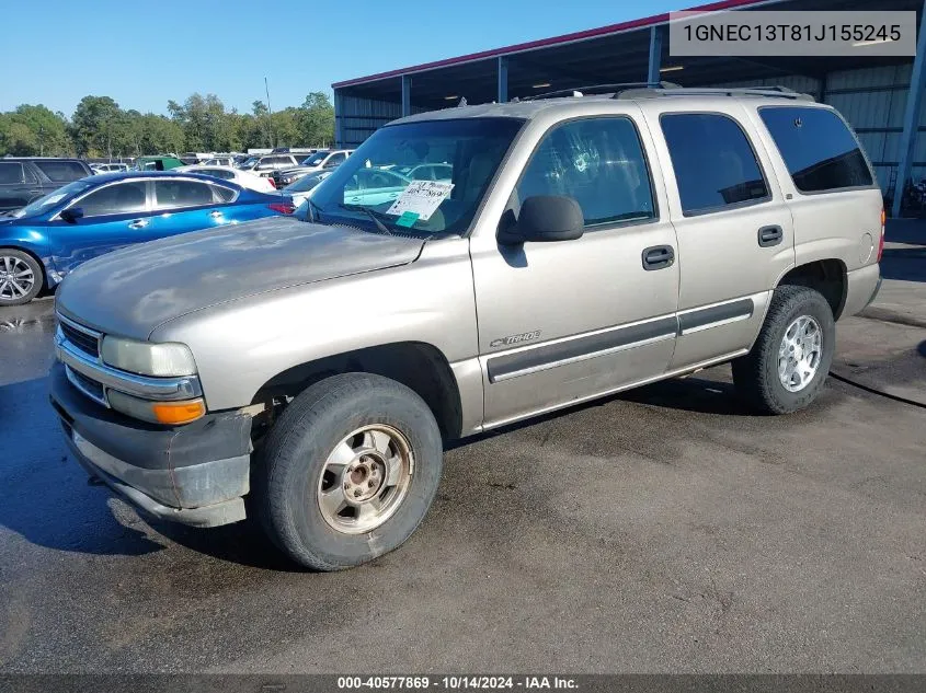 2001 Chevrolet Tahoe Ls VIN: 1GNEC13T81J155245 Lot: 40577869