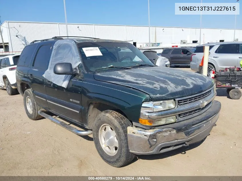 2001 Chevrolet Tahoe Ls VIN: 1GNEC13T31J227615 Lot: 40580279