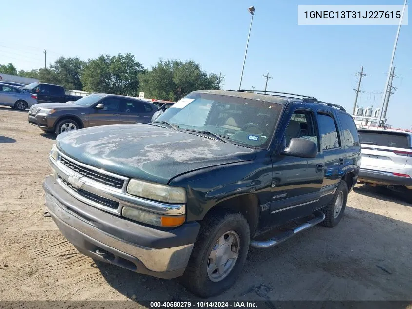 2001 Chevrolet Tahoe Ls VIN: 1GNEC13T31J227615 Lot: 40580279