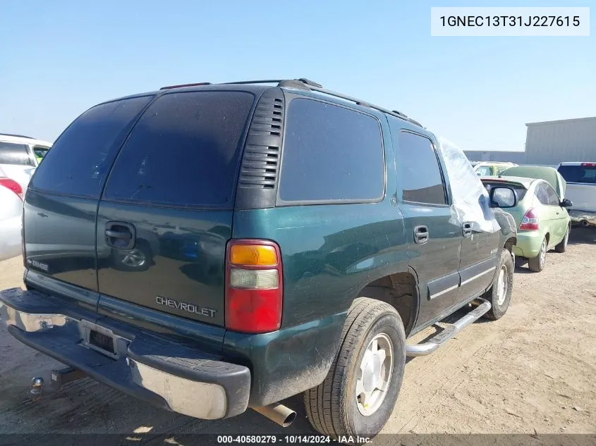 2001 Chevrolet Tahoe Ls VIN: 1GNEC13T31J227615 Lot: 40580279