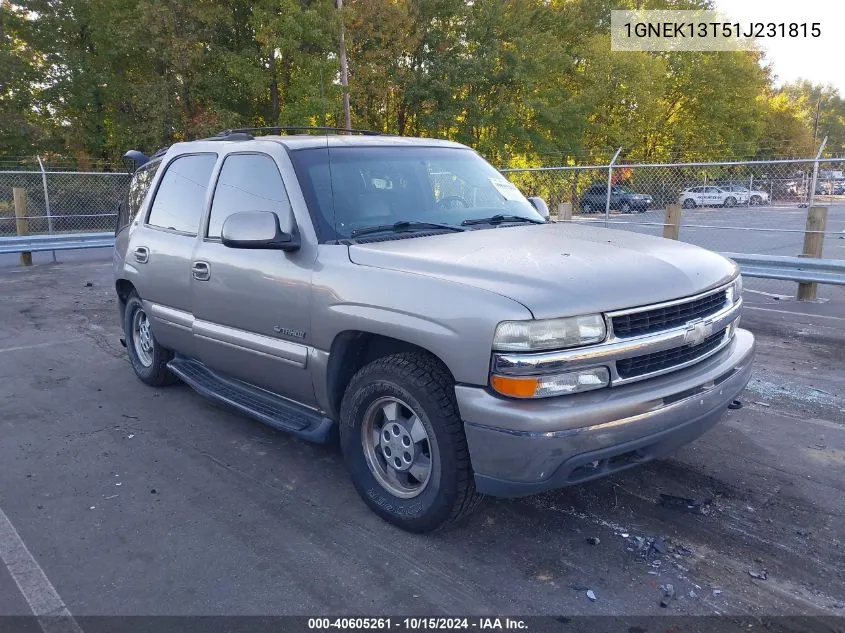 1GNEK13T51J231815 2001 Chevrolet Tahoe Lt