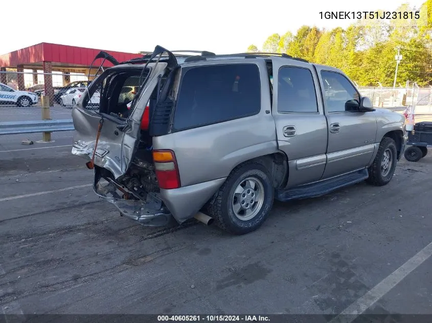 1GNEK13T51J231815 2001 Chevrolet Tahoe Lt