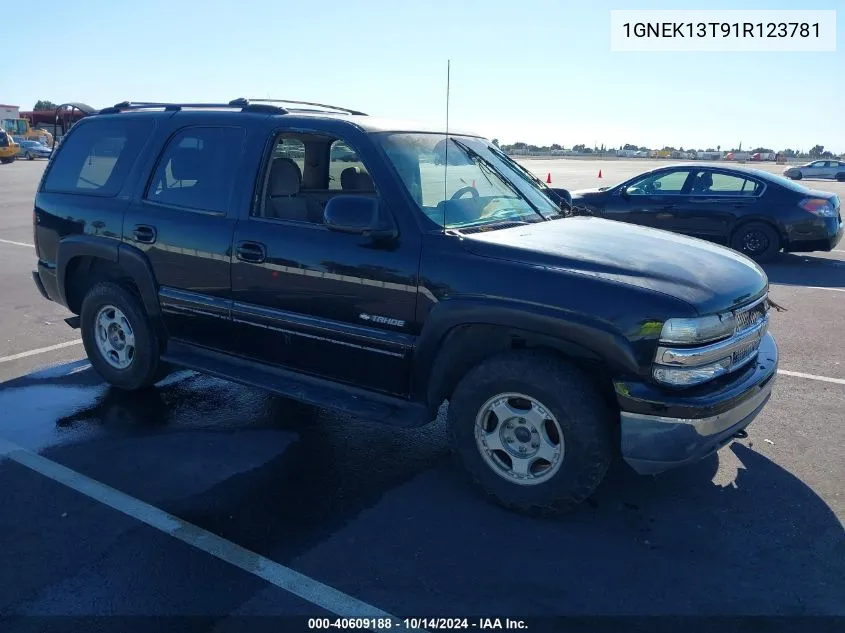 2001 Chevrolet Tahoe Lt VIN: 1GNEK13T91R123781 Lot: 40609188